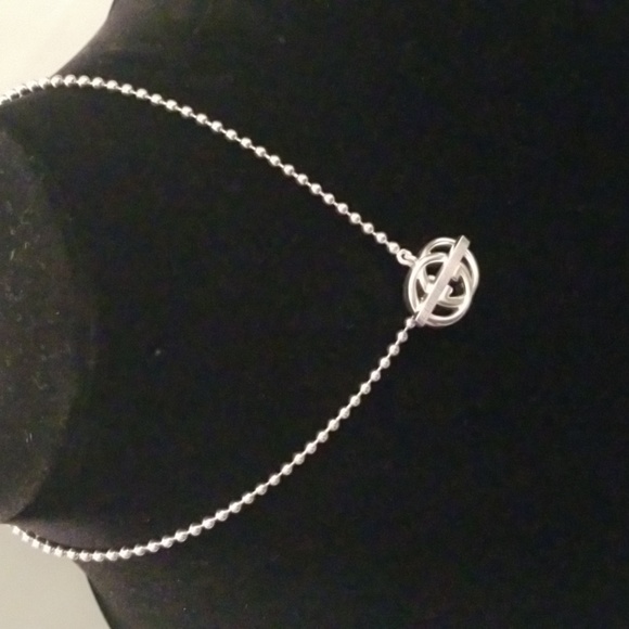 Women's Gucci Brit Toggle Interlocking GG Necklace 15" 925 Sterling Silver - Picture 1 of 9